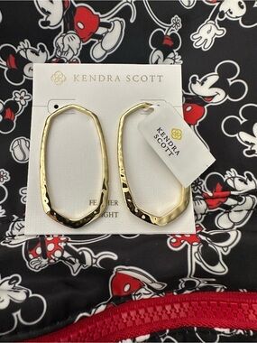 Kendra Scott Gold Hammered Geometric Drop Earrings